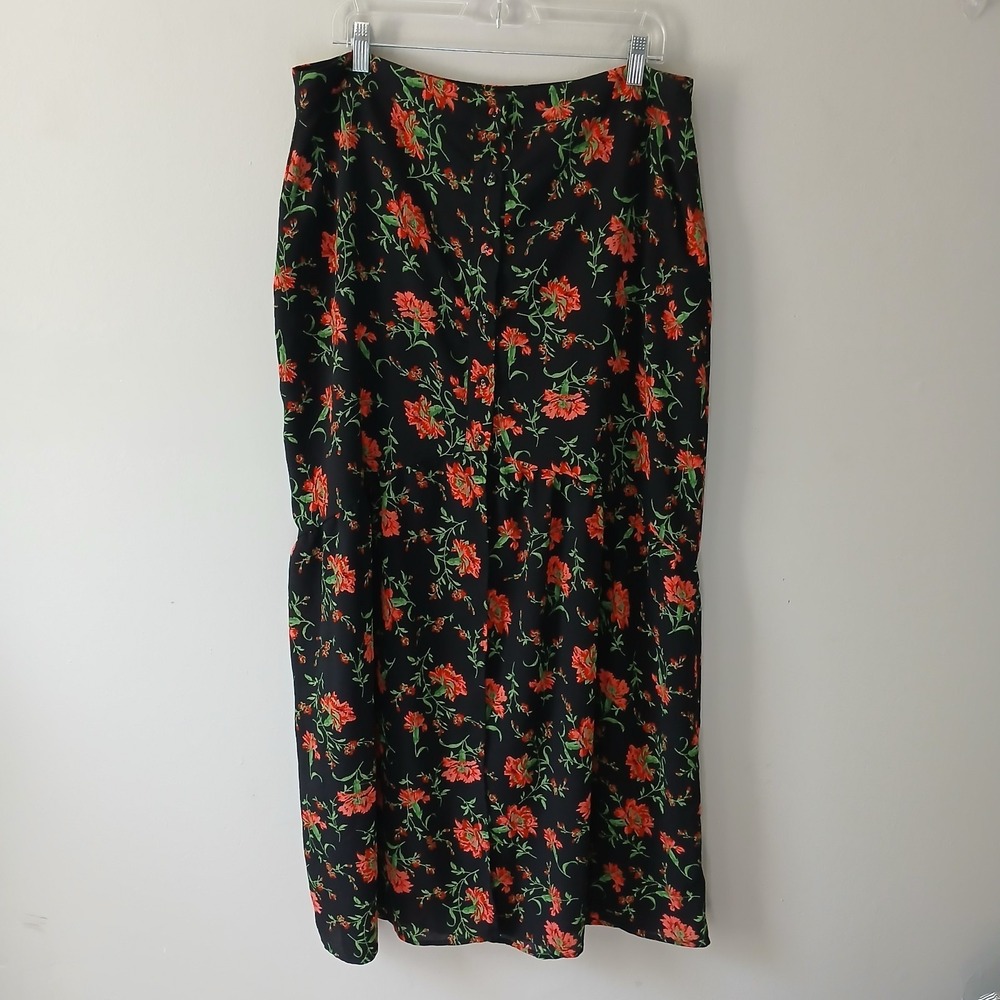 ModCloth Women's Size XL Floral Button Down Maxi Skirt Lined CottageCore Prairie